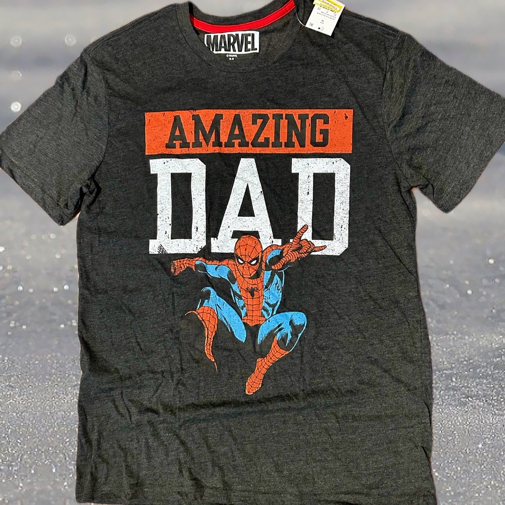 Marvel Spider-Man Amazing Dad Kids T-Shirt - Black and Orange